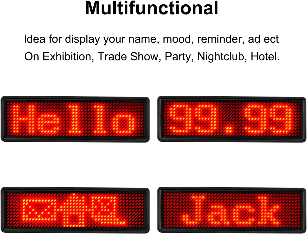 Black Friday Deal 🔥 LED Flash Word Bluetooth Badge – Custom Name Tag